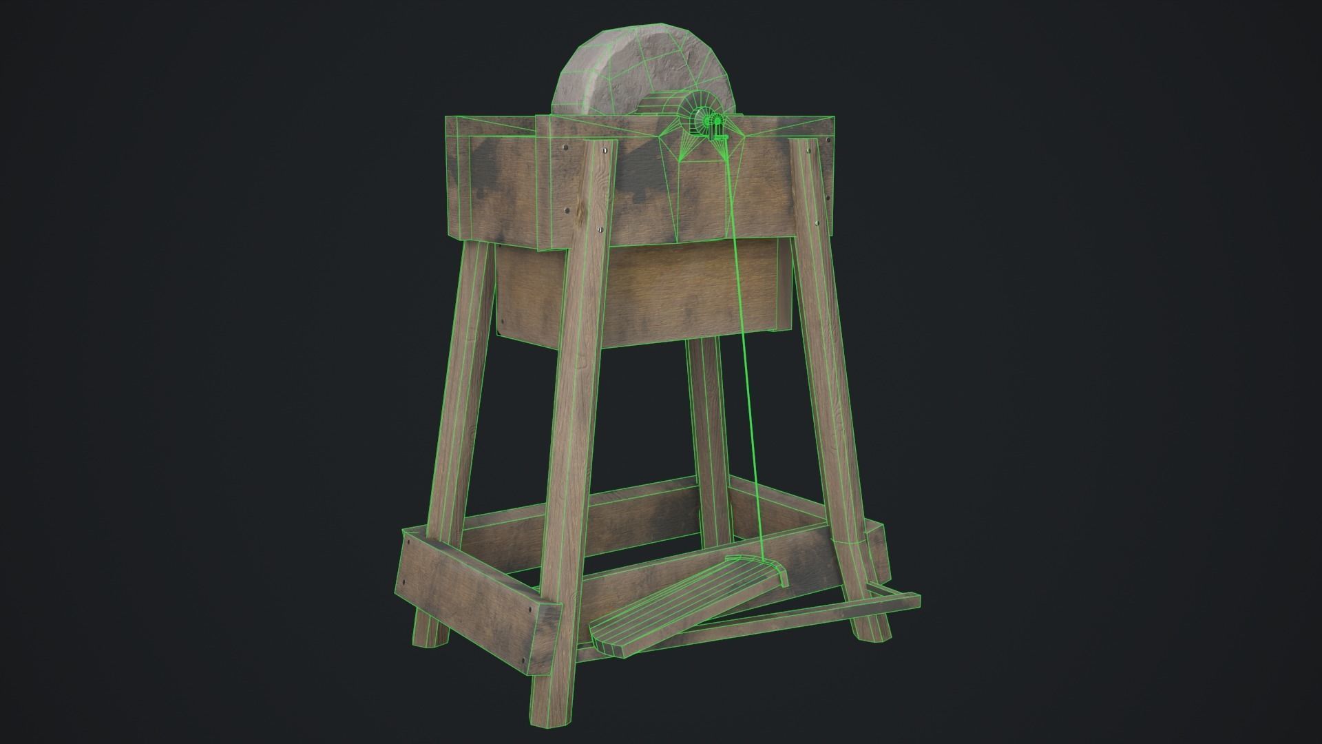 Grinding Wheel Low-poly 3D model_2