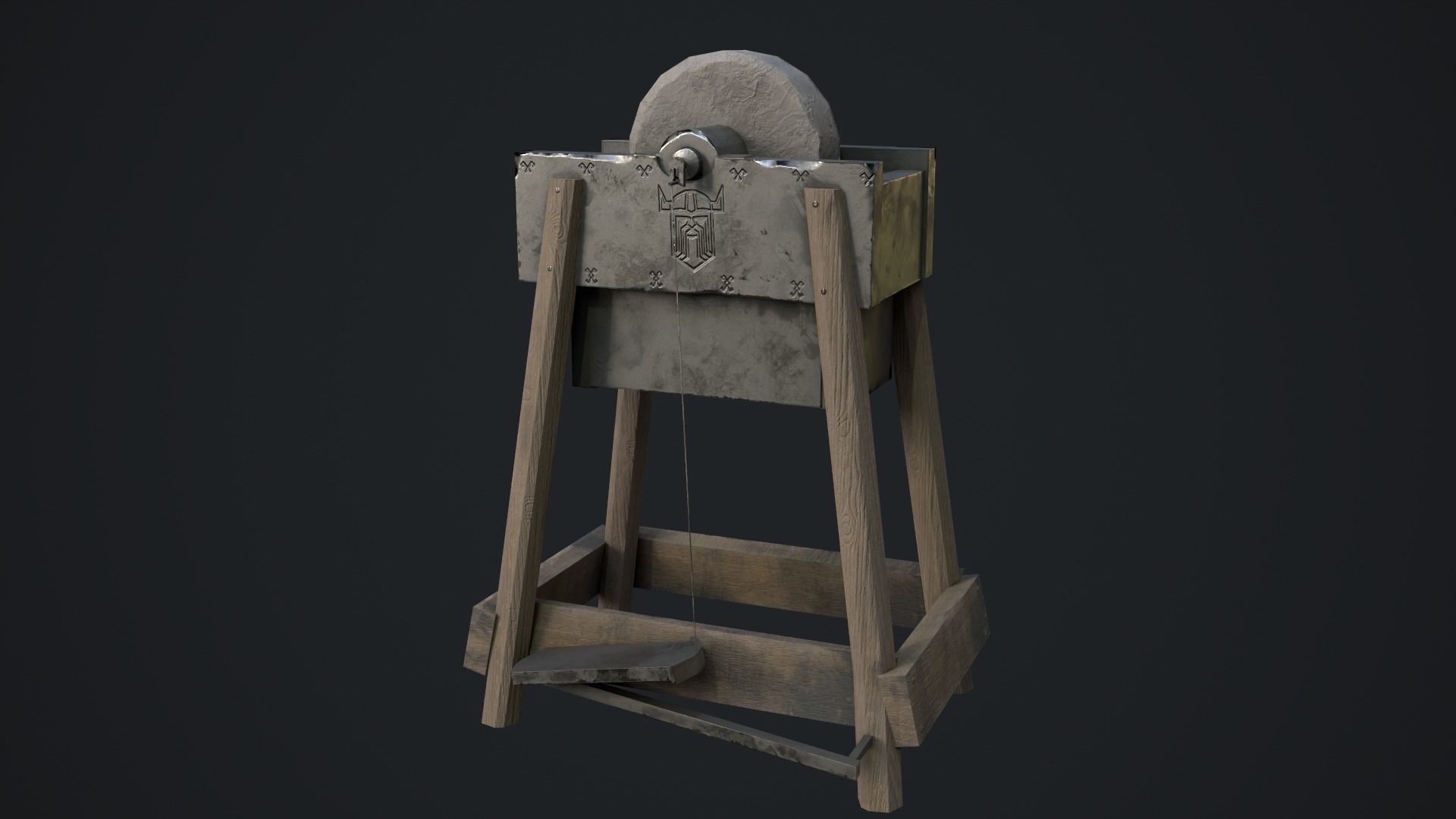 Grinding Wheel Low-poly 3D model_1