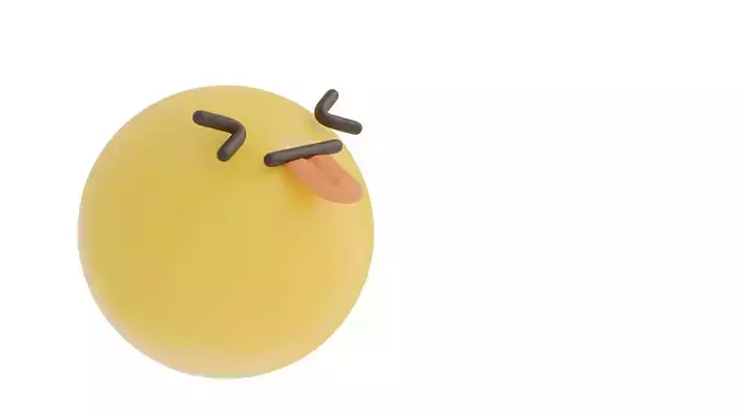 tongue out tease emoji  3D model