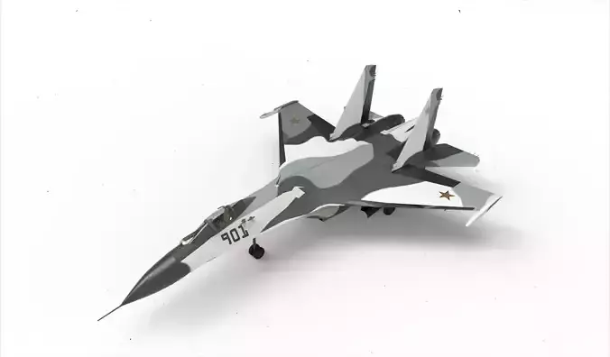 Sukhoi su-35 camouflage 3D model