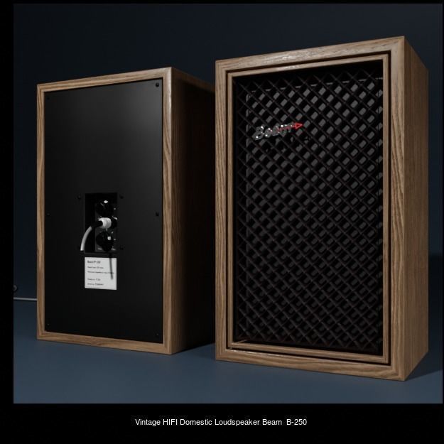 Vintage hi-fi Speaker pack 1 3D Model Collection_2