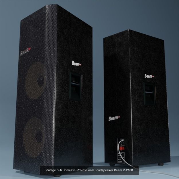 Vintage hi-fi Speaker pack 1 3D Model Collection_5