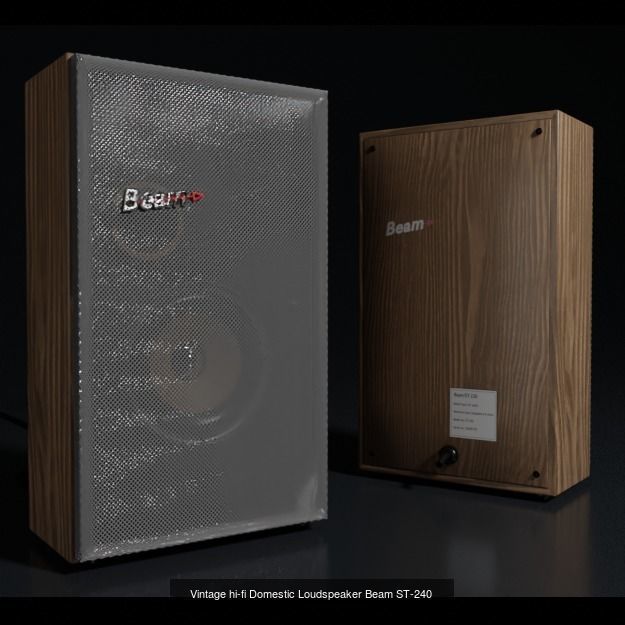 Vintage hi-fi Speaker pack 1 3D Model Collection_3