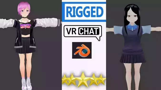 2 Cute Anime girls characters collection g6