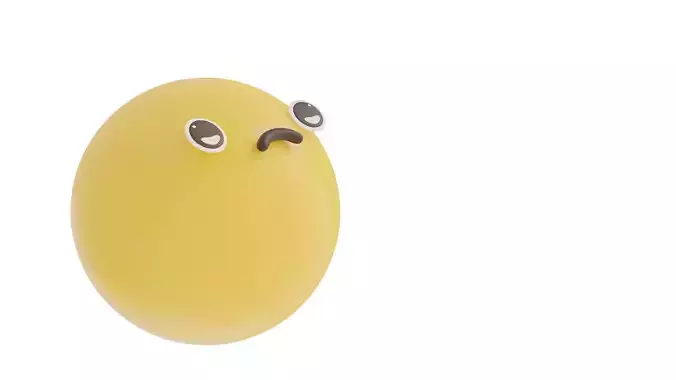 unhappy 1 emoji  3D model