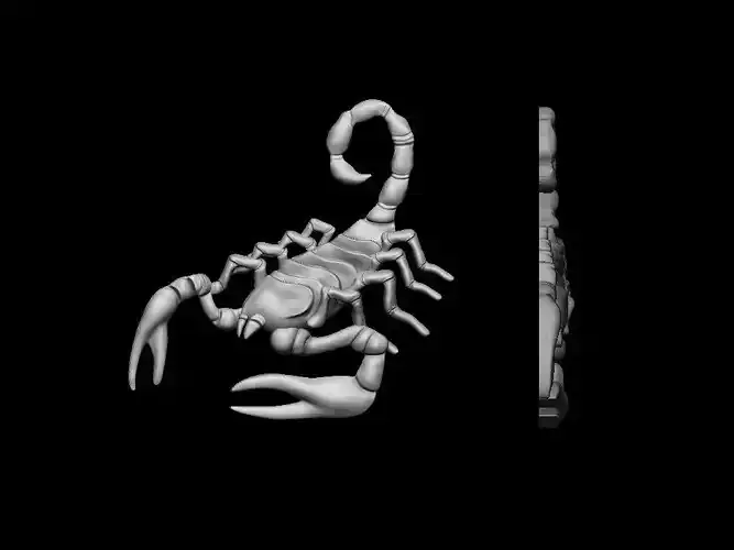 Scorpio bas relief for pendant 3D print model