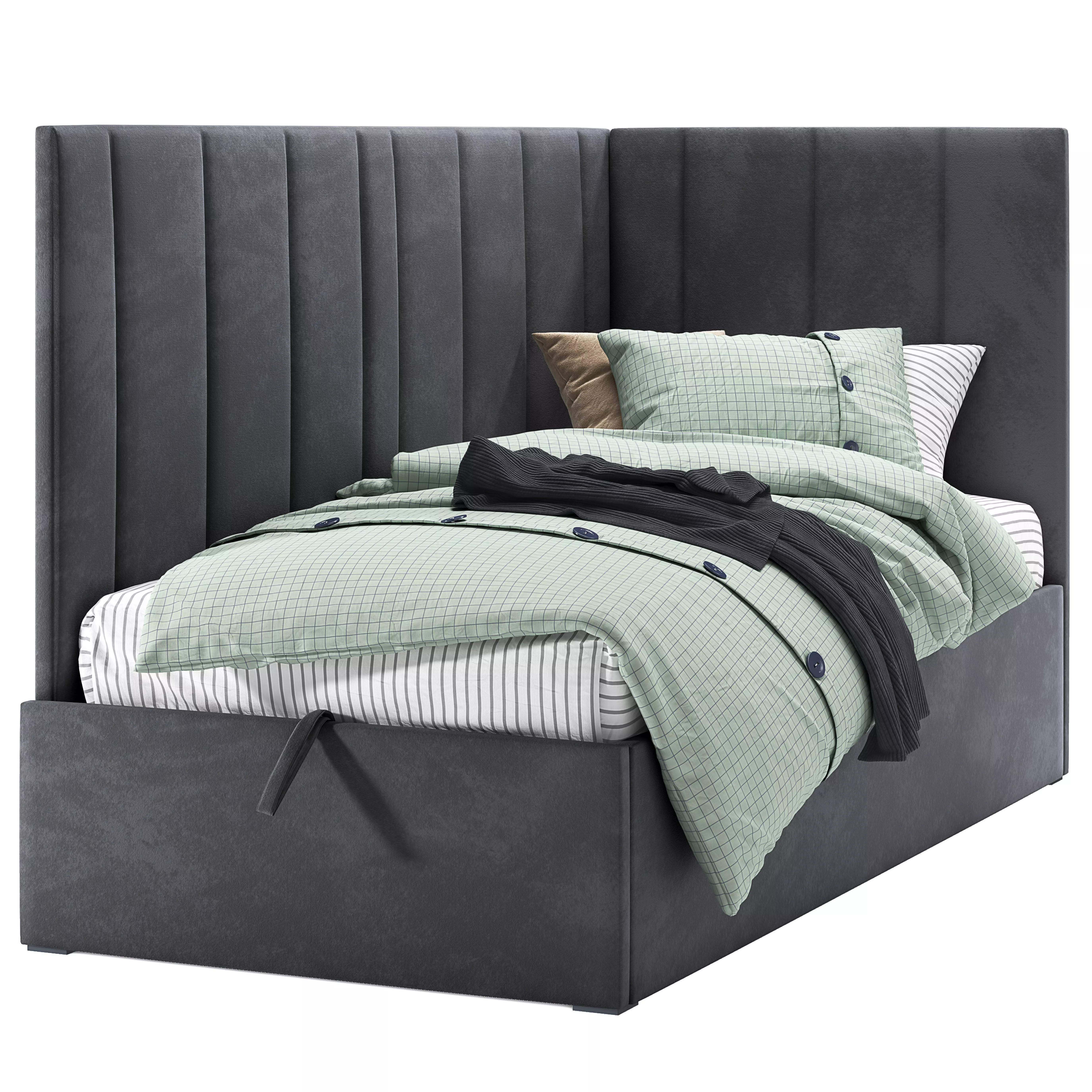Soft bed ottoman Sophie 3D model