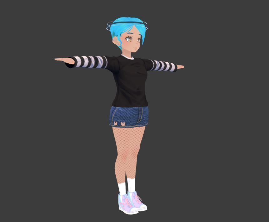 2 Cute Anime characters collection g7 Low-poly 3D model_5