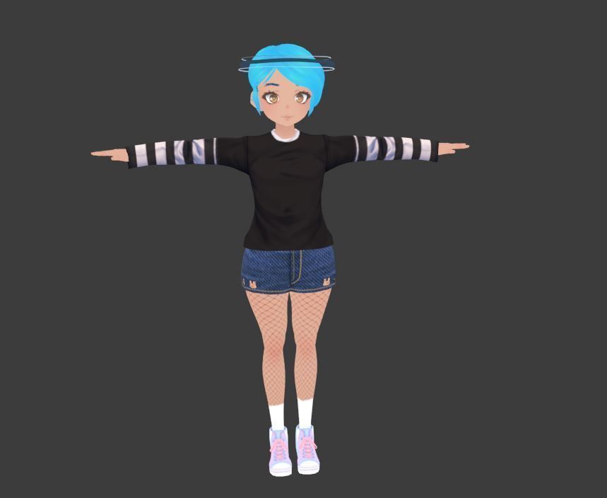 2 Cute Anime characters collection g7 Low-poly 3D model_1