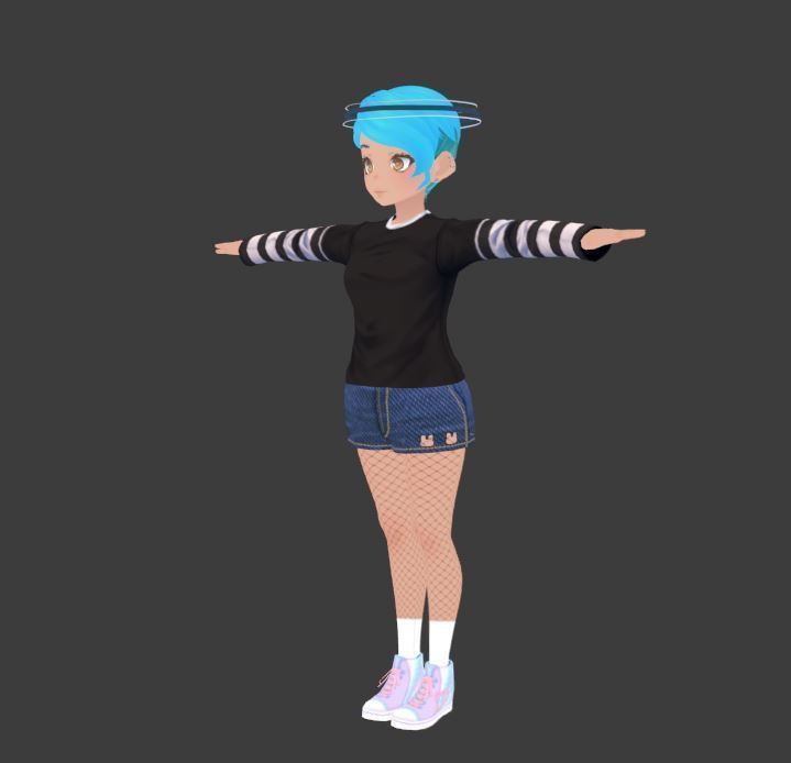 2 Cute Anime characters collection g7 Low-poly 3D model_3