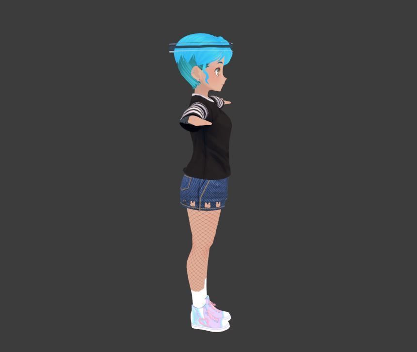 2 Cute Anime characters collection g7 Low-poly 3D model_8