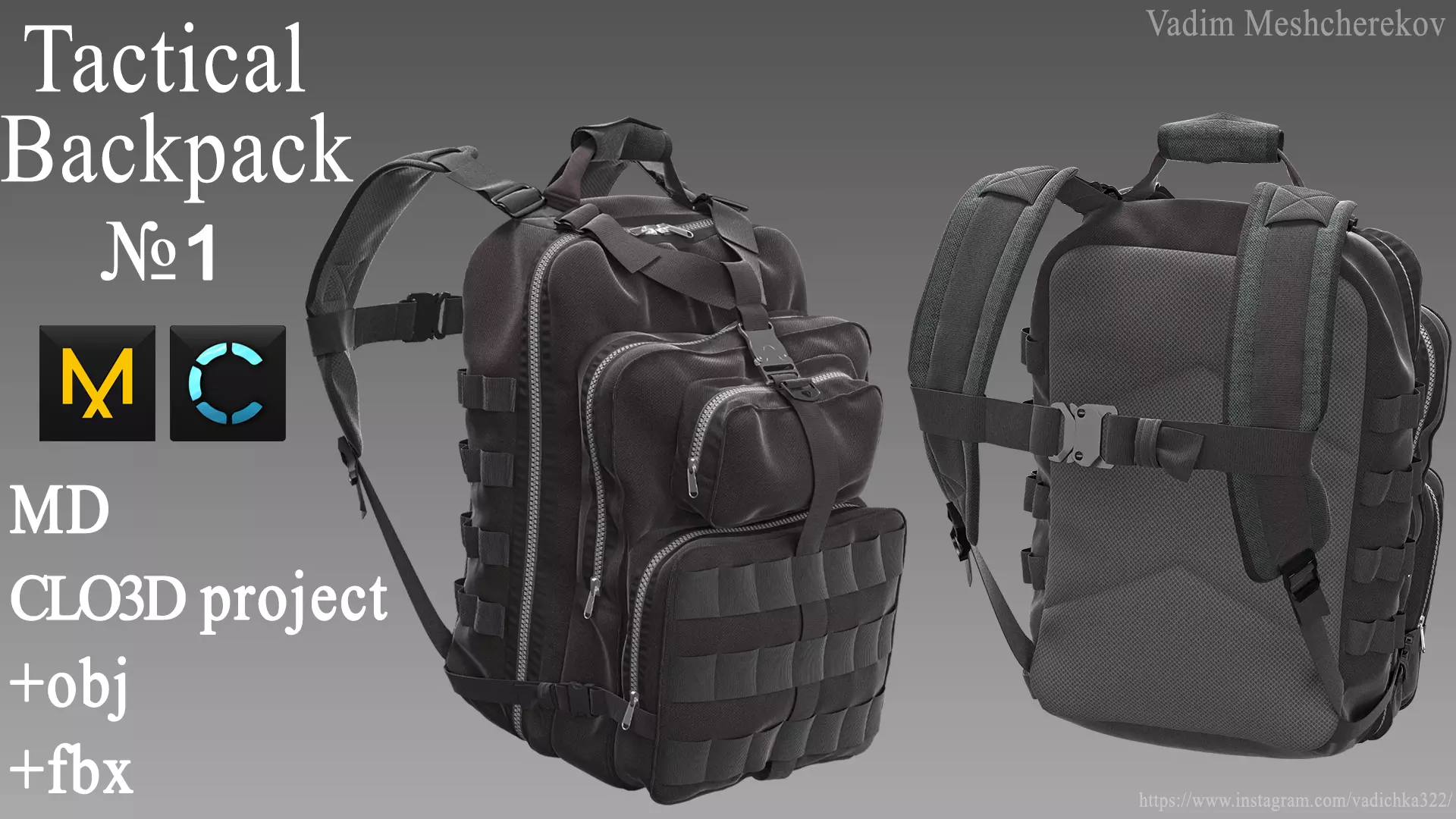 Tactical Backpack 1 3D model