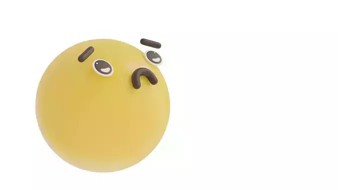 unhappy 2 emoji 3D model