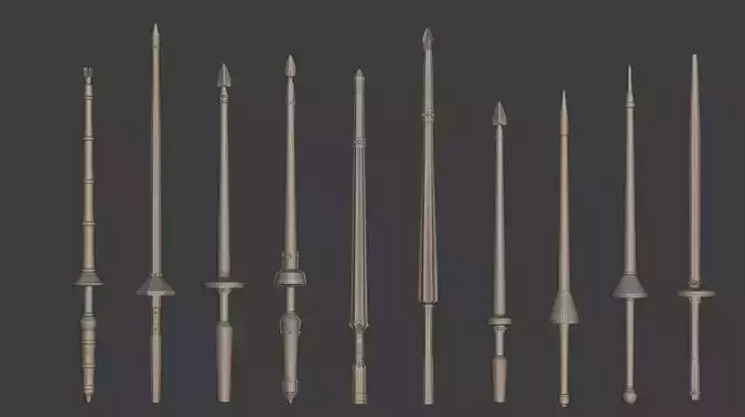 European Medieval Renaissance Weapons Lances 3D print model