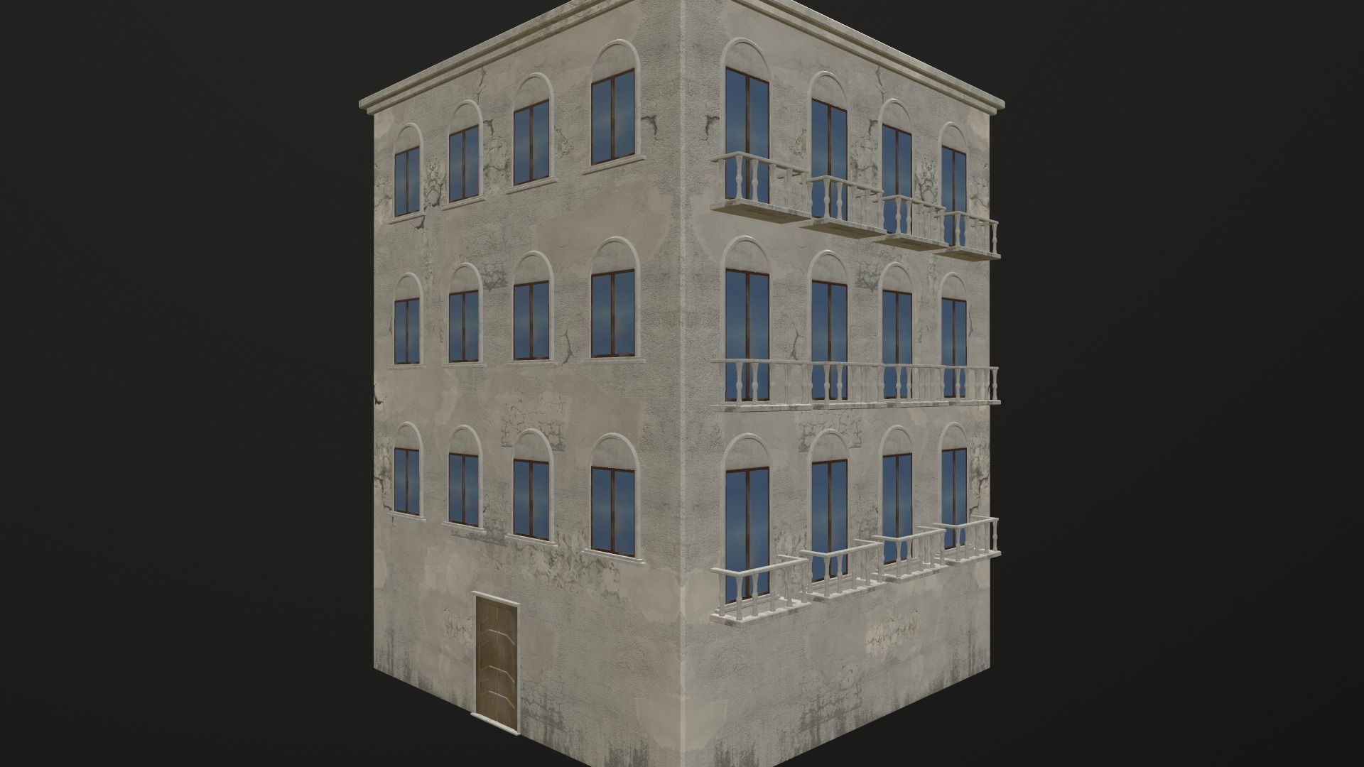 Building European v02 Low-poly 3D model_1