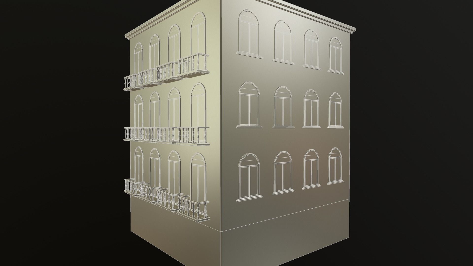Building European v02 Low-poly 3D model_11