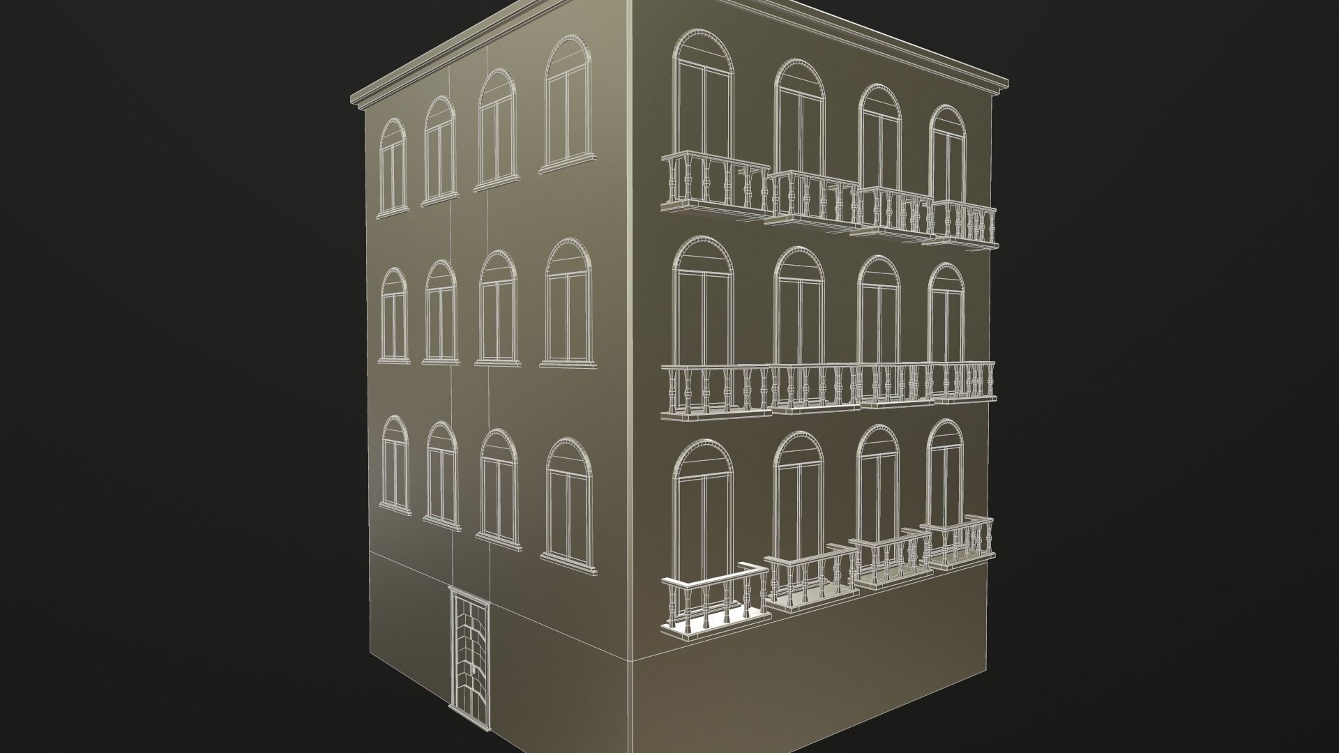 Building European v02 Low-poly 3D model_12
