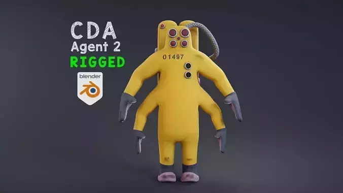 Monster inc - CDA agent 2 rigged 3D model