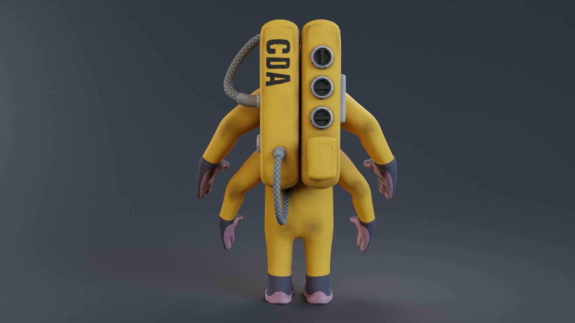 Monster inc - CDA agent 2 rigged 3D model_7