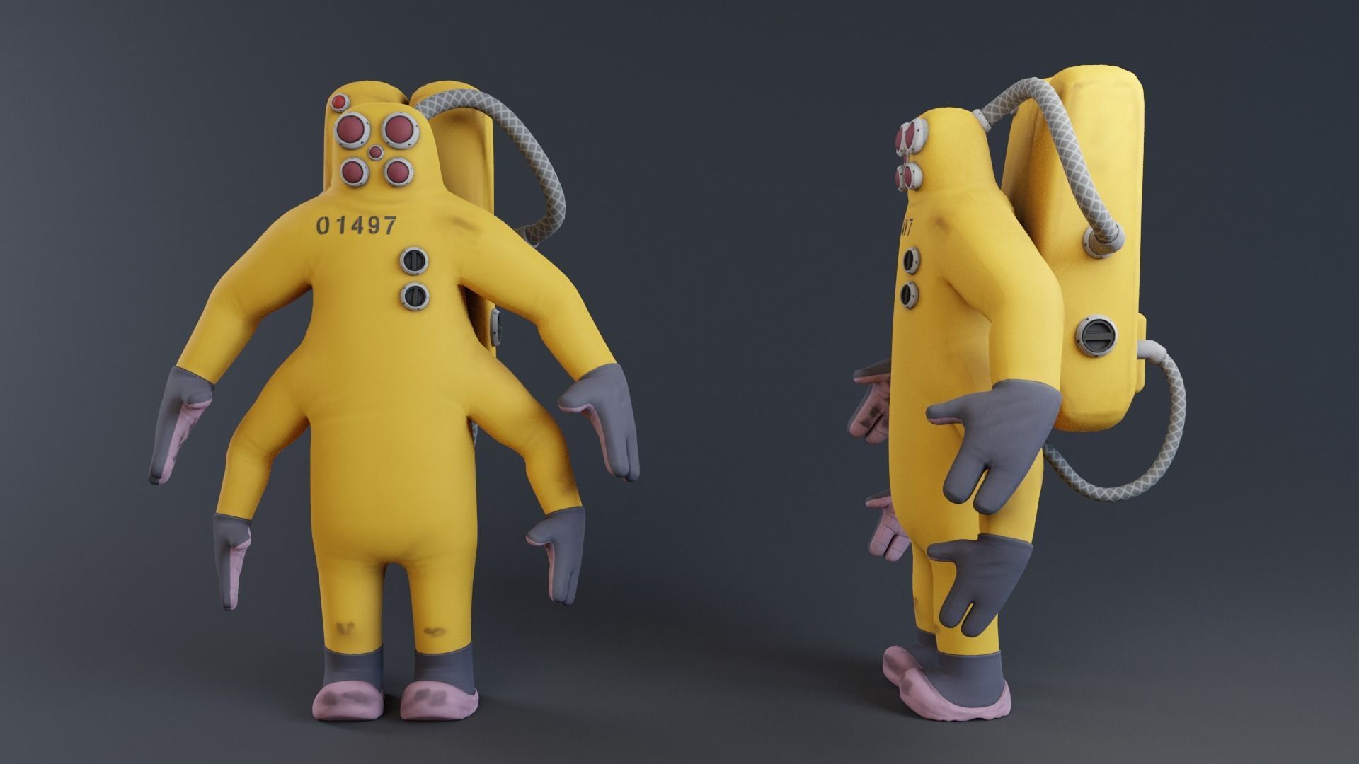 Monster inc - CDA agent 2 rigged 3D model_10