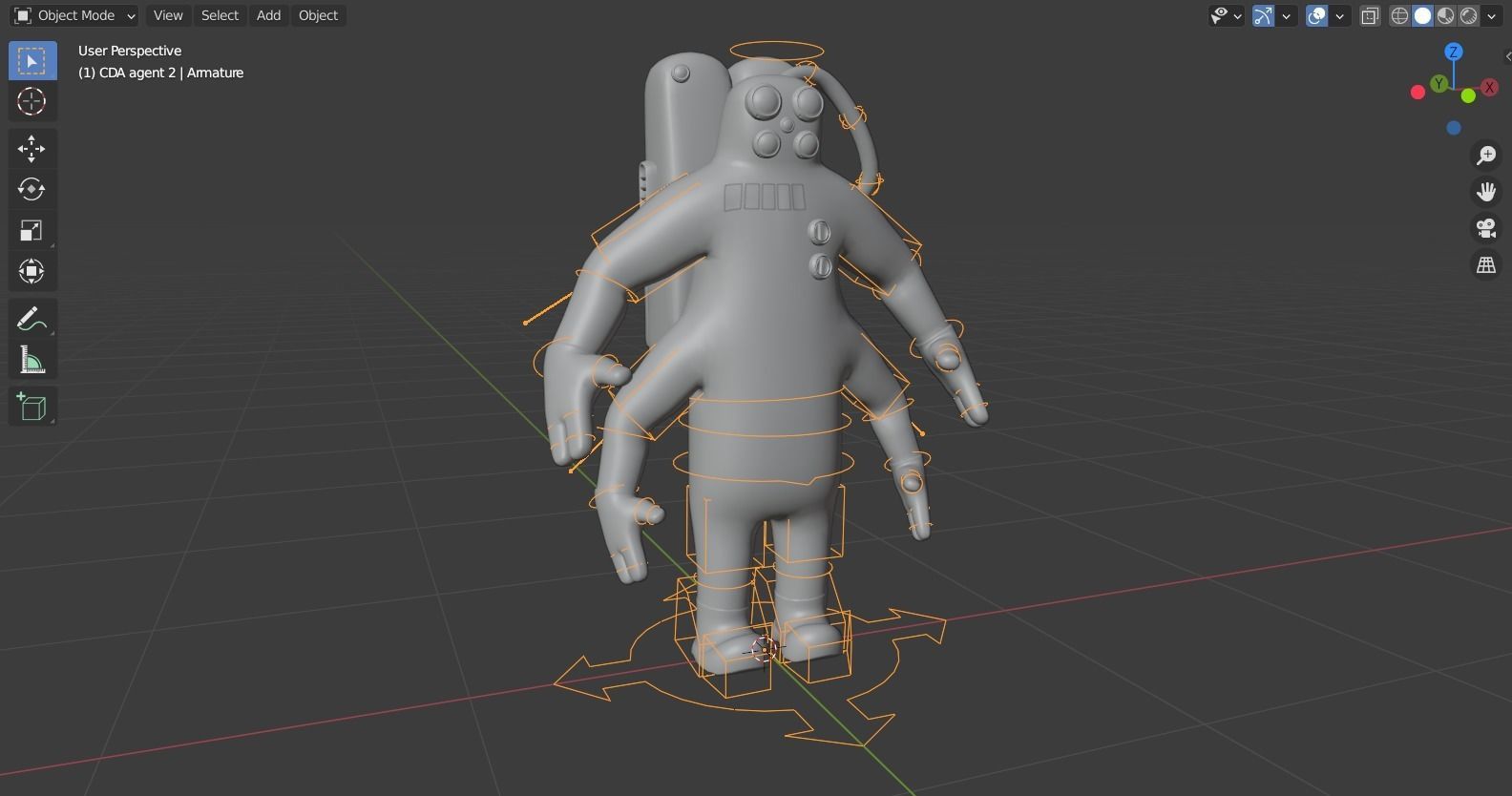 Monster inc - CDA agent 2 rigged 3D model_3