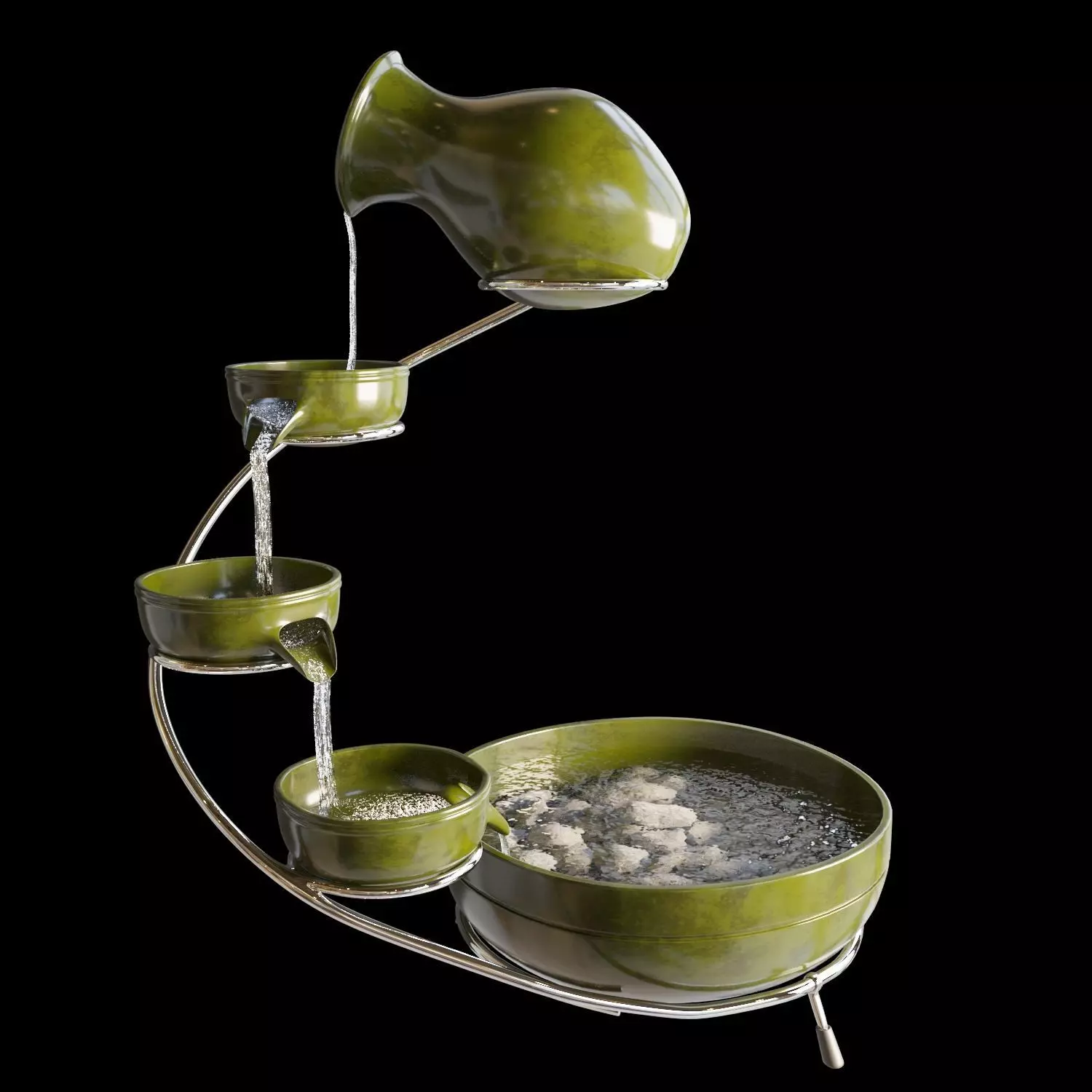 Model of decorative cascade waterfall 3D model_0