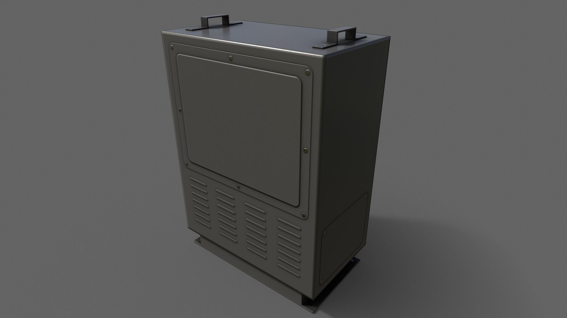 PBR Electric Box Black V3 Low-poly 3D model_8