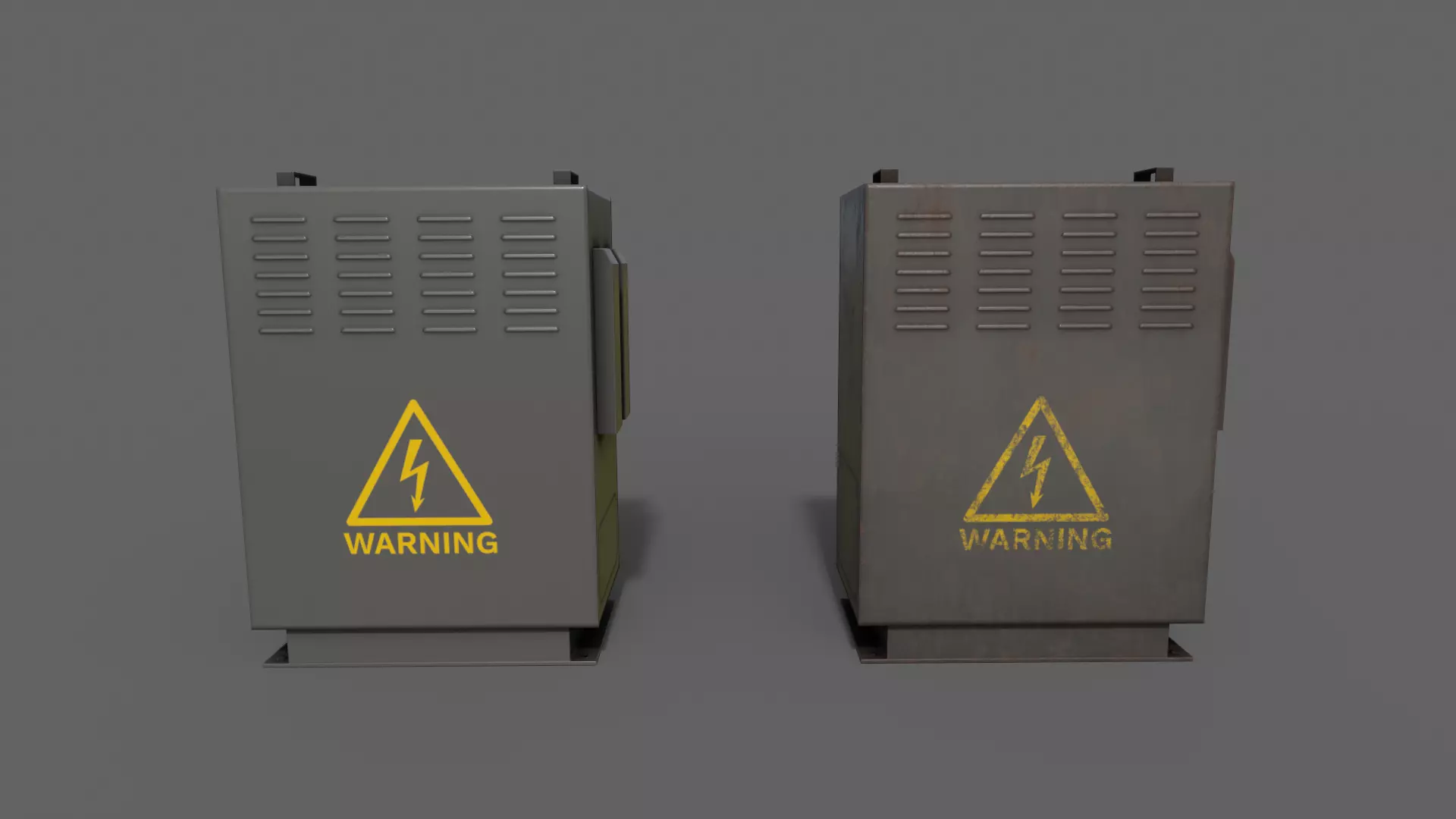 PBR Electric Box Black V3 Low-poly 3D model_0