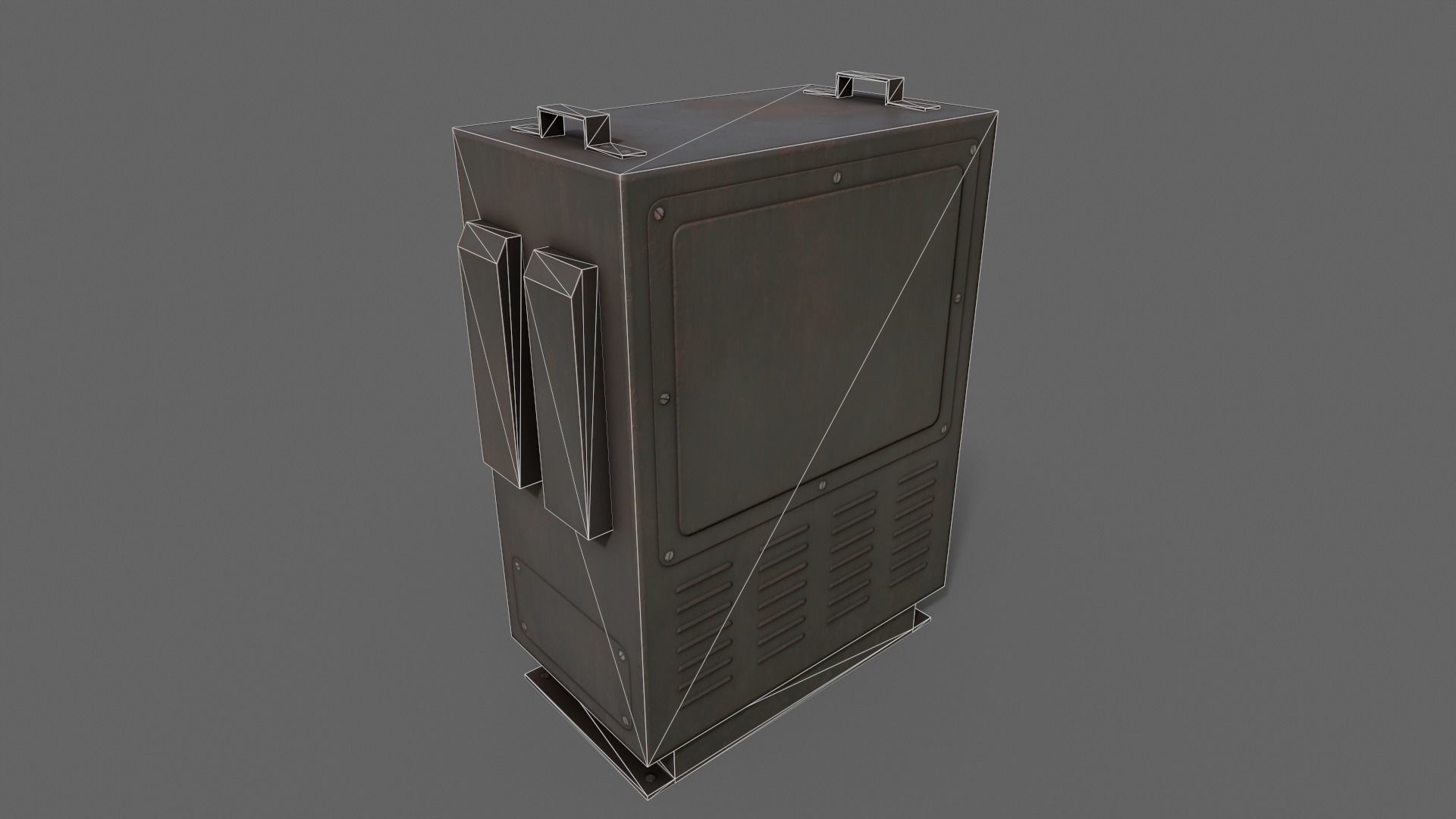 PBR Electric Box Black V3 Low-poly 3D model_20