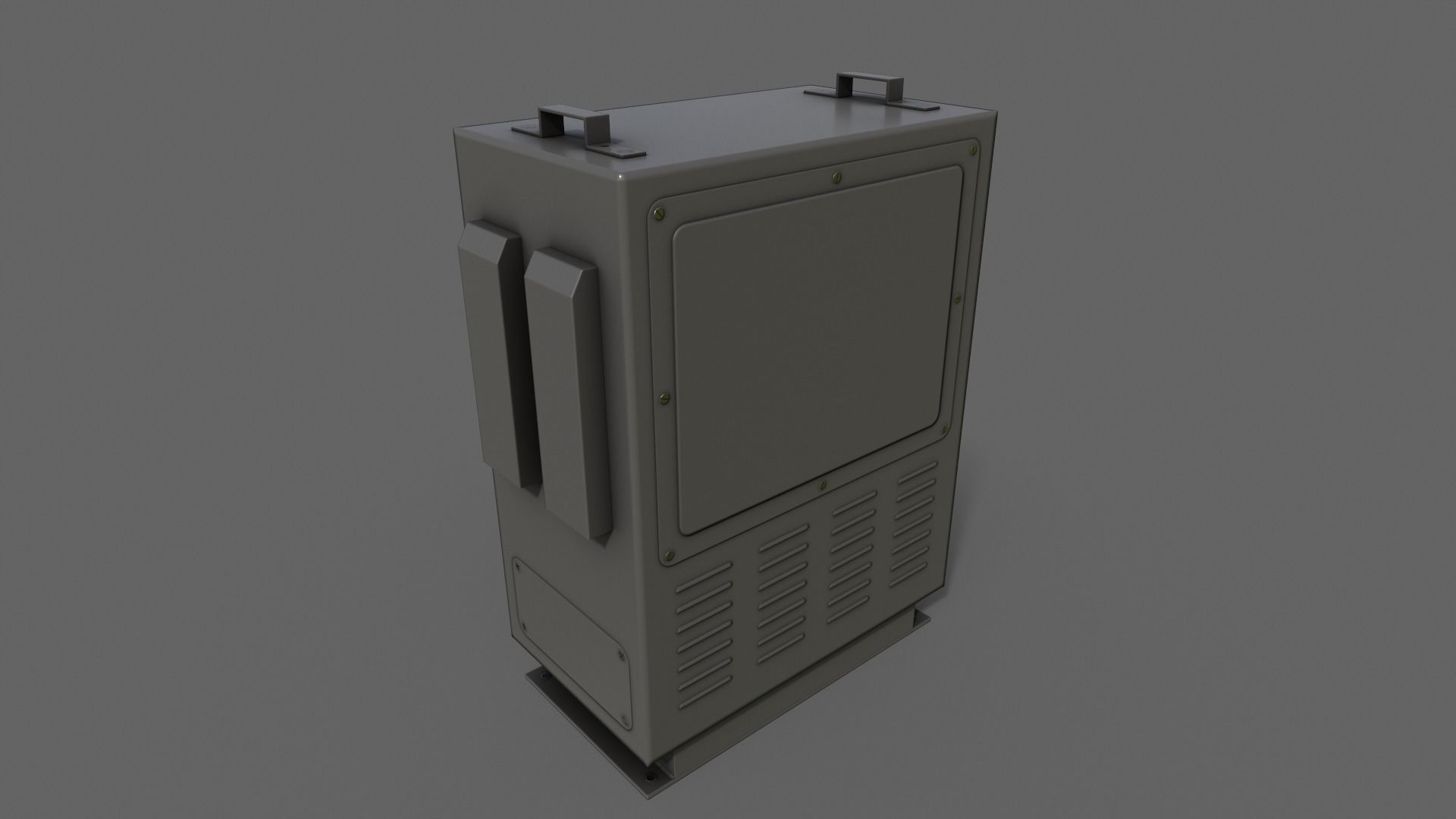 PBR Electric Box Black V3 Low-poly 3D model_6