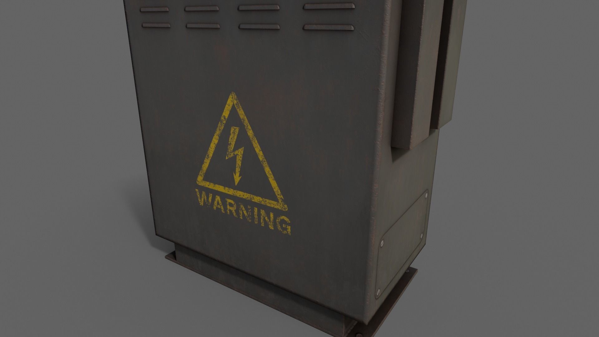 PBR Electric Box Black V3 Low-poly 3D model_12