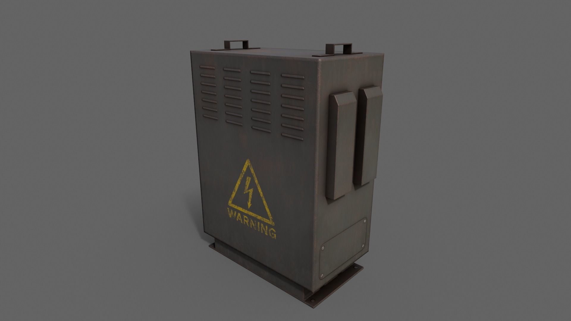 PBR Electric Box Black V3 Low-poly 3D model_9