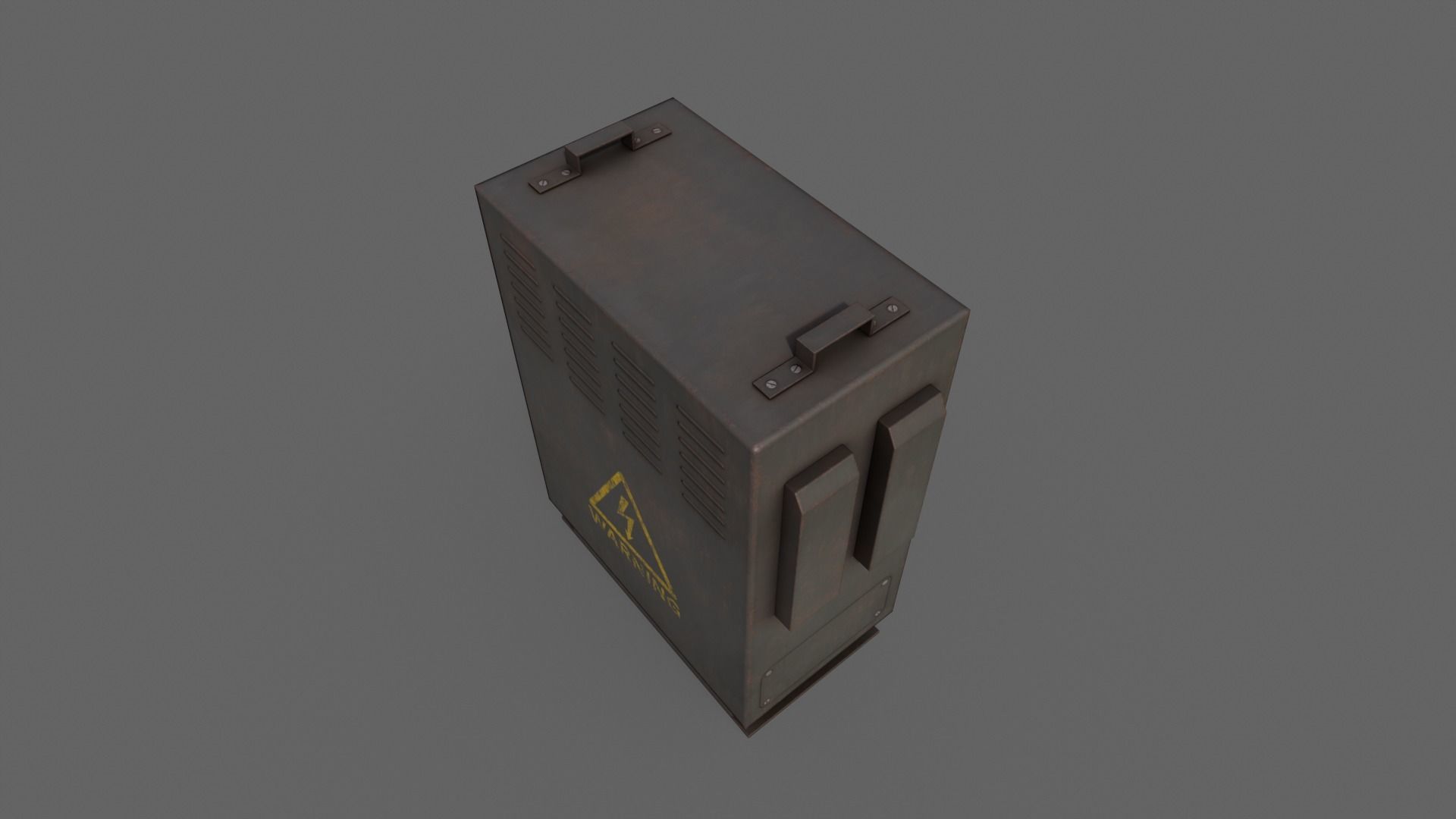 PBR Electric Box Black V3 Low-poly 3D model_10
