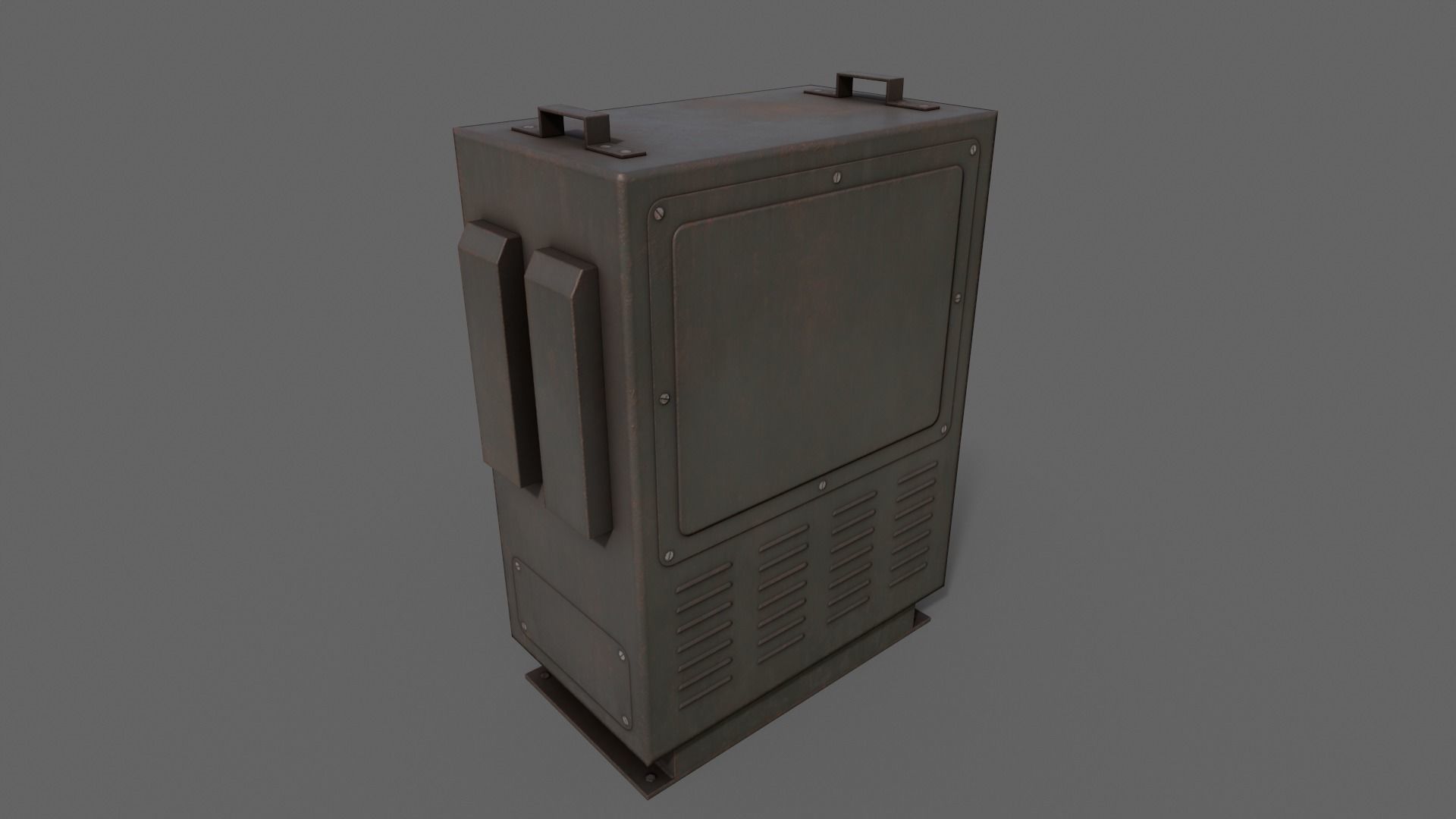 PBR Electric Box Black V3 Low-poly 3D model_13