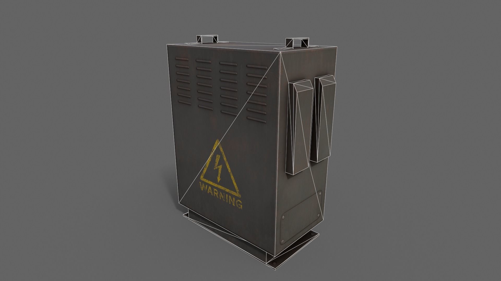 PBR Electric Box Black V3 Low-poly 3D model_16