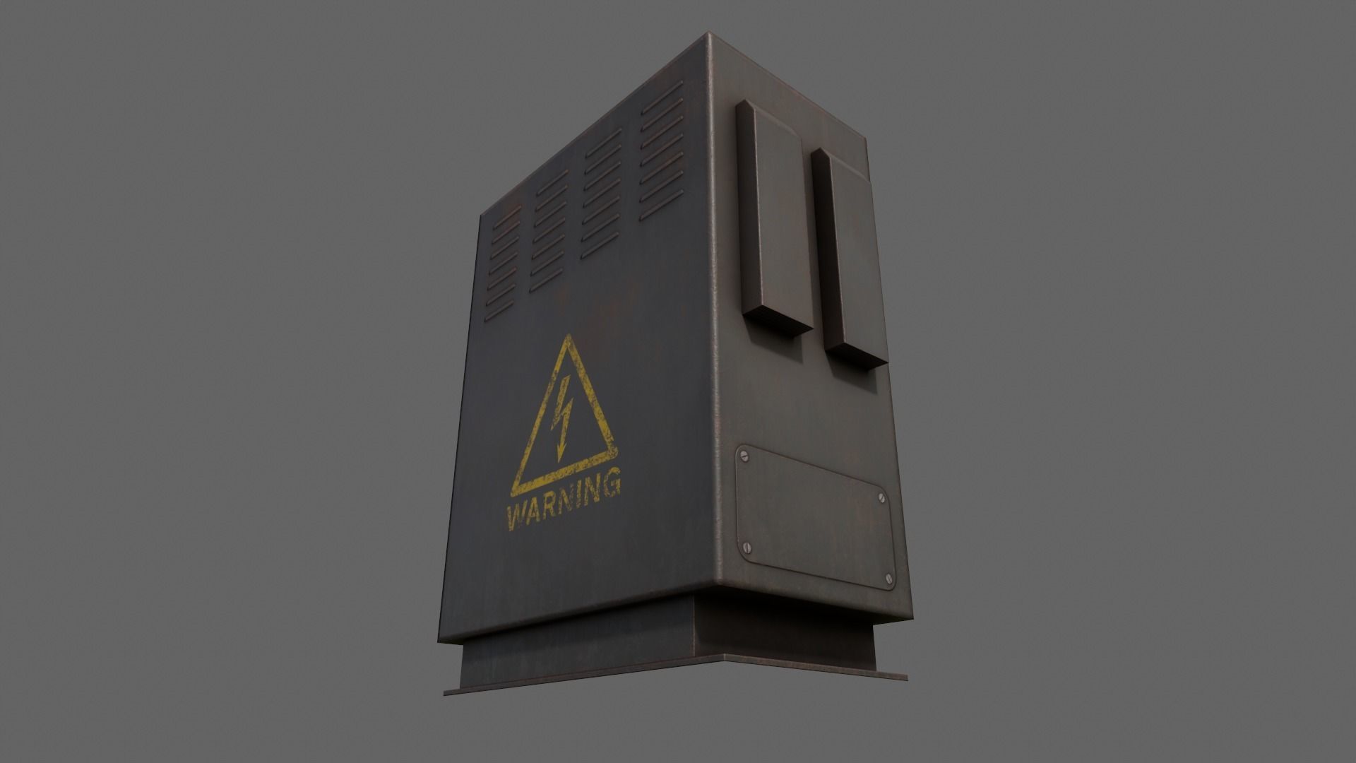 PBR Electric Box Black V3 Low-poly 3D model_11