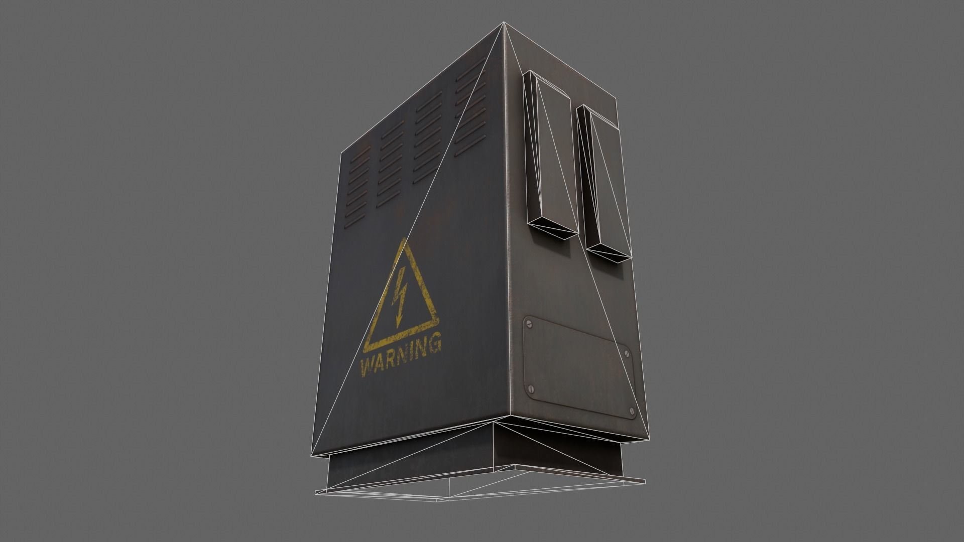 PBR Electric Box Black V3 Low-poly 3D model_18