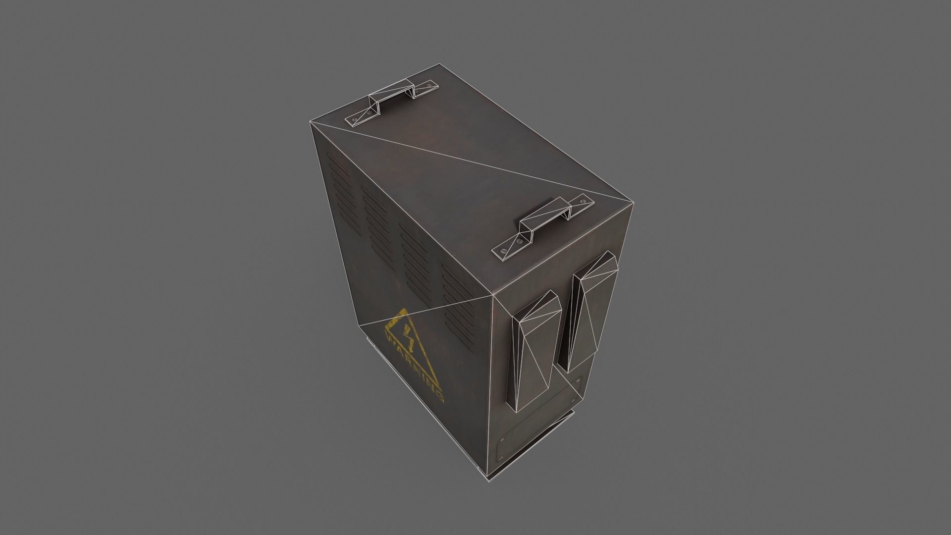 PBR Electric Box Black V3 Low-poly 3D model_17