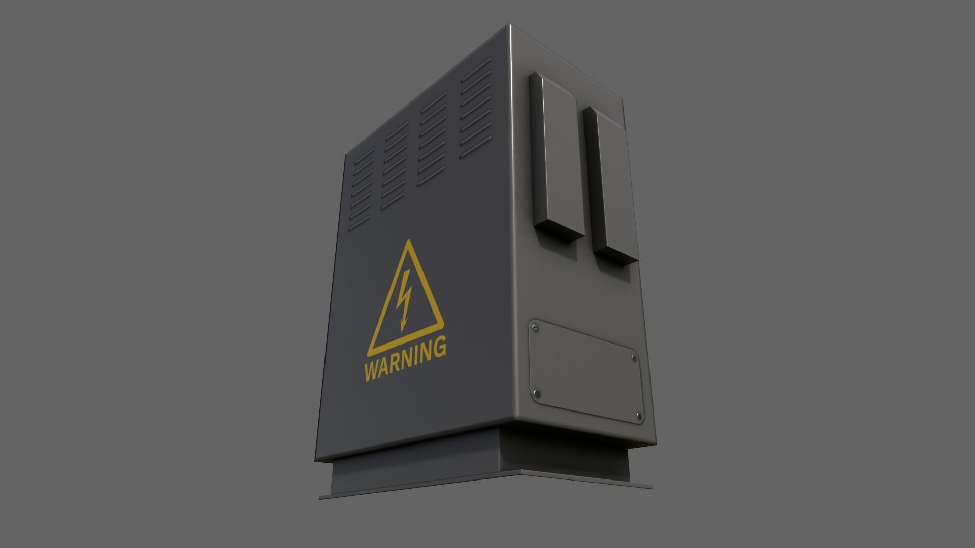 PBR Electric Box Black V3 Low-poly 3D model_4