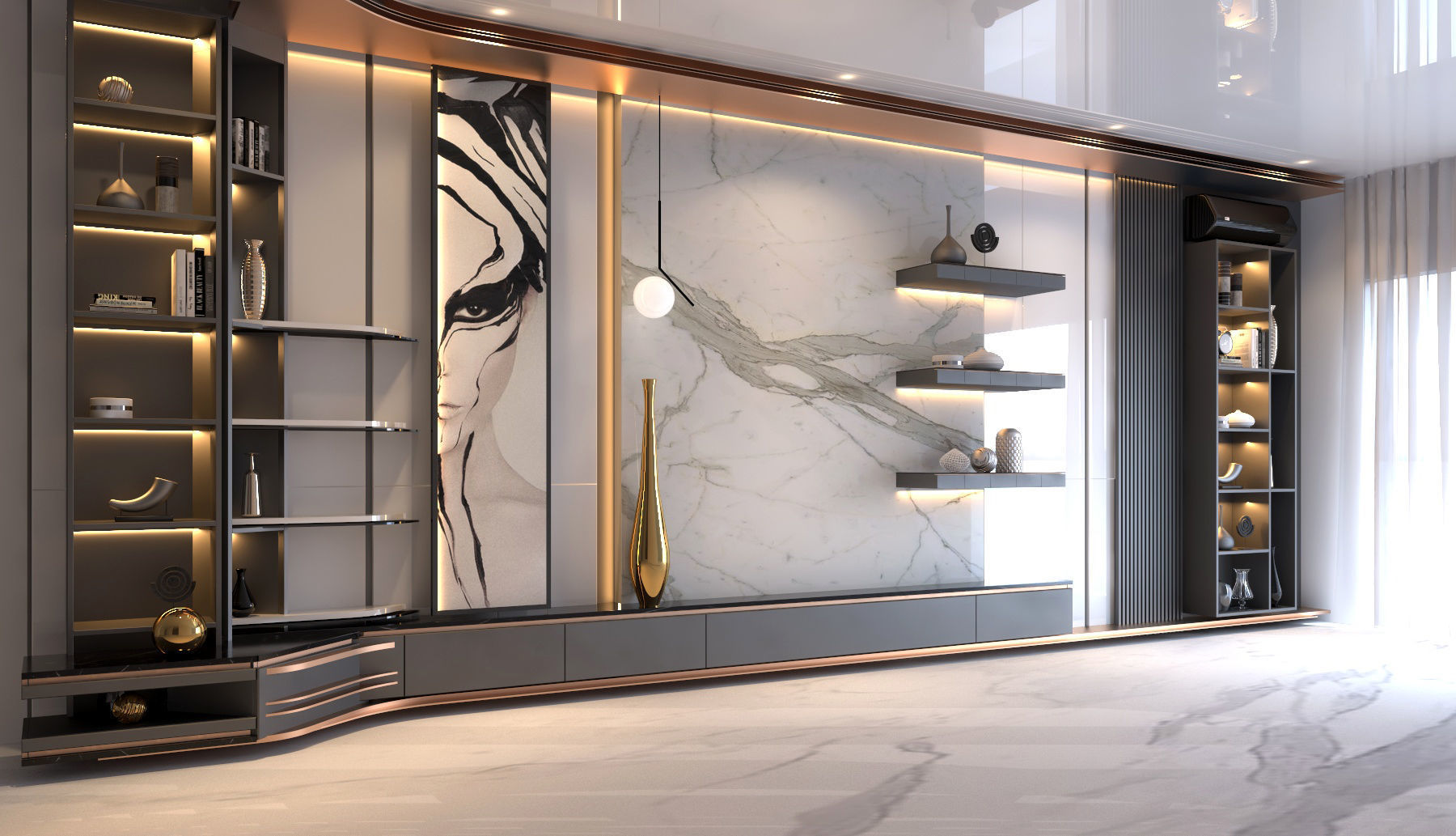 Wall Decore    TV Wall 3D model_1