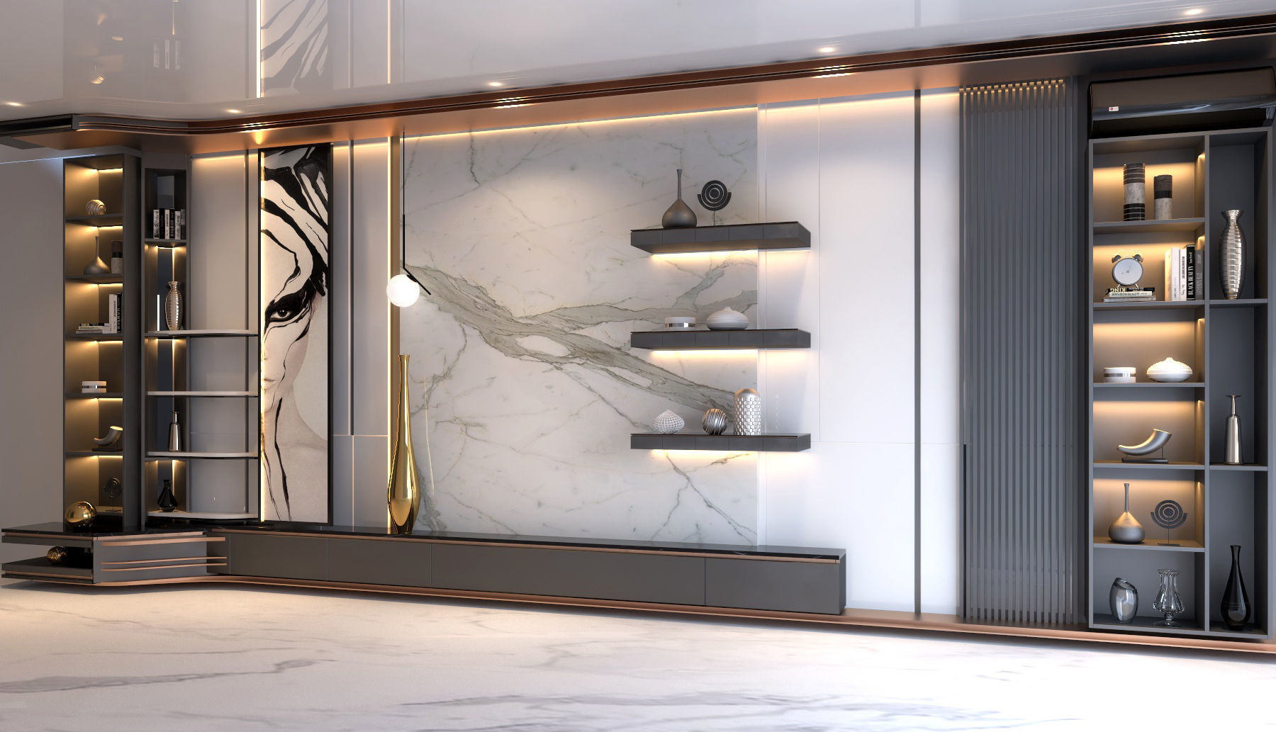 Wall Decore    TV Wall 3D model_2