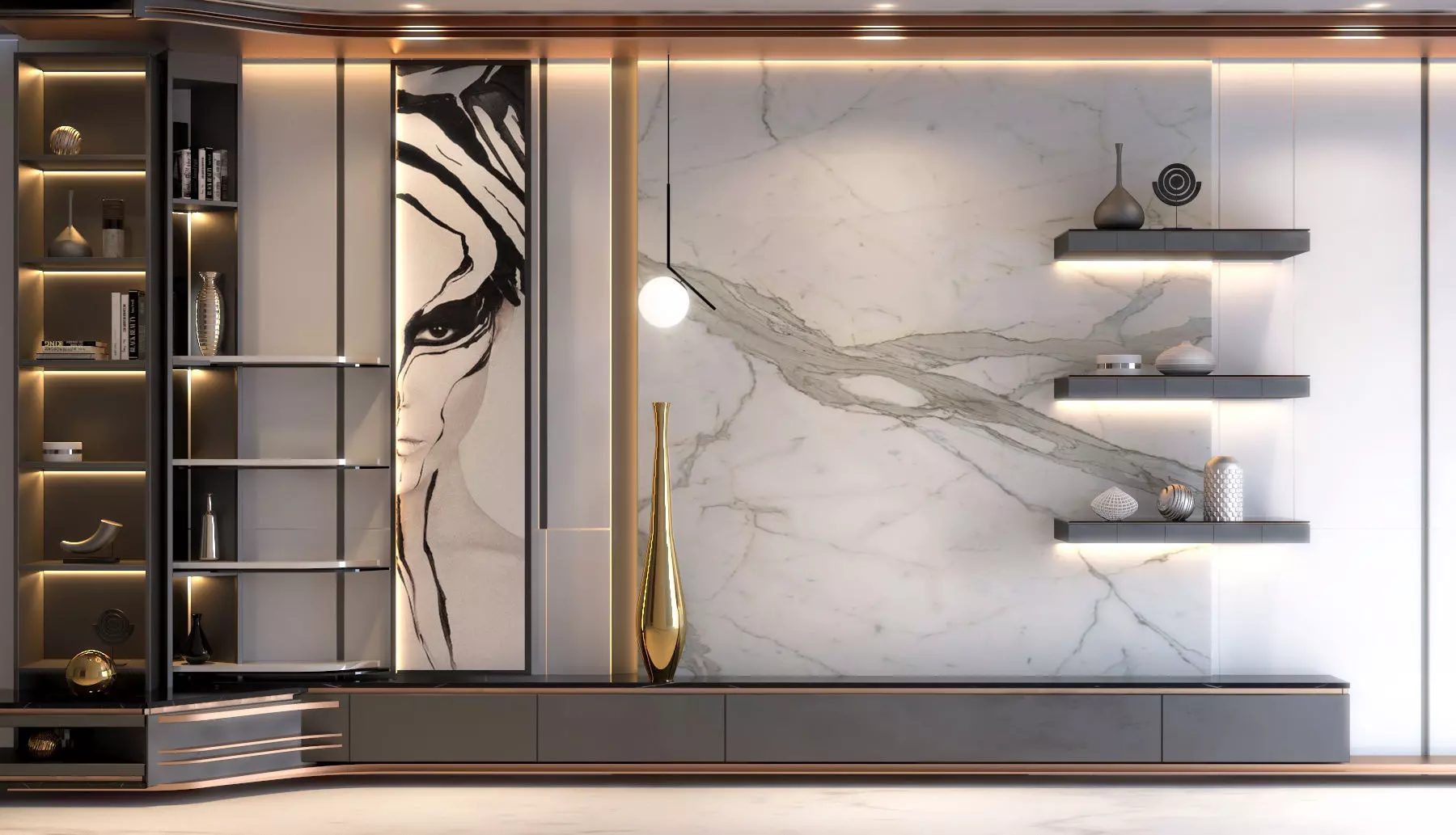 Wall Decore    TV Wall 3D model_0