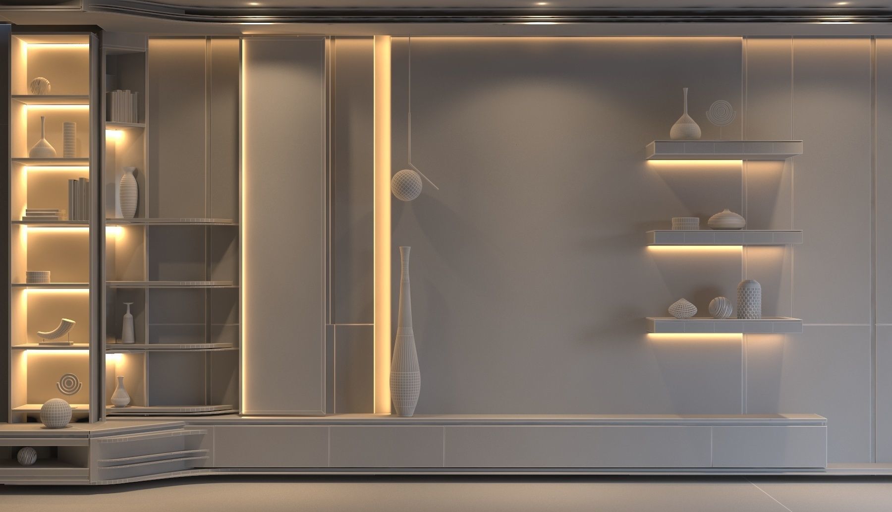 Wall Decore    TV Wall 3D model_4