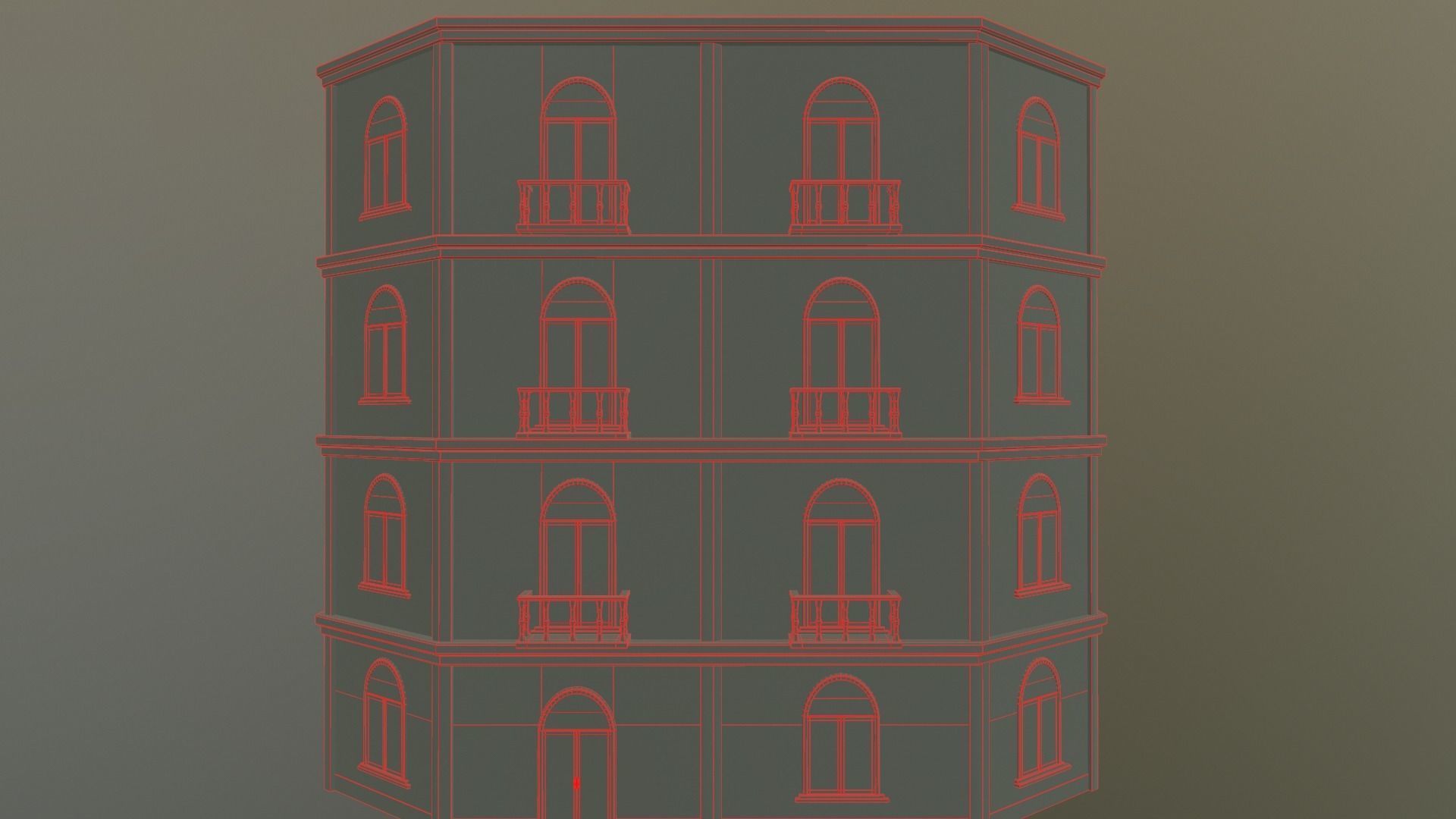 Building European v06 Low-poly 3D model_10