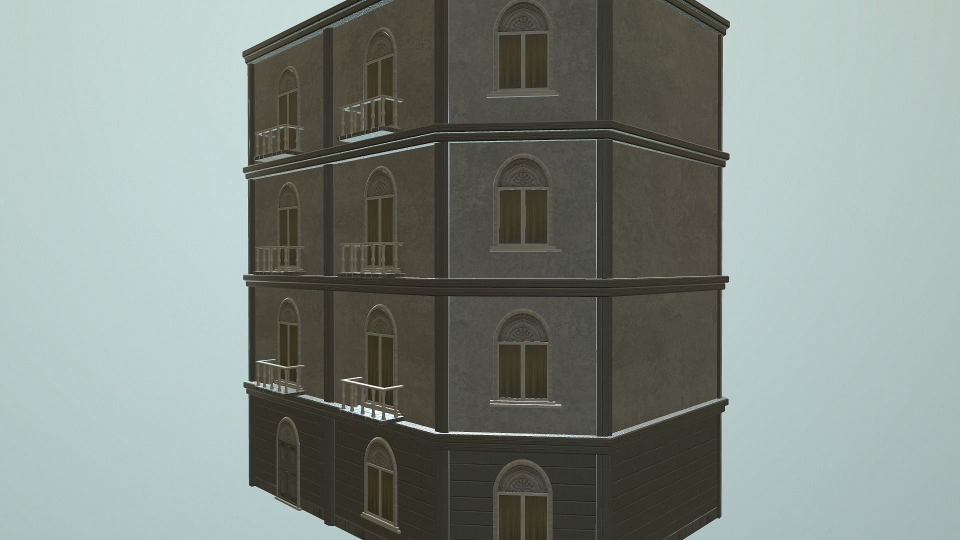 Building European v06 Low-poly 3D model_1