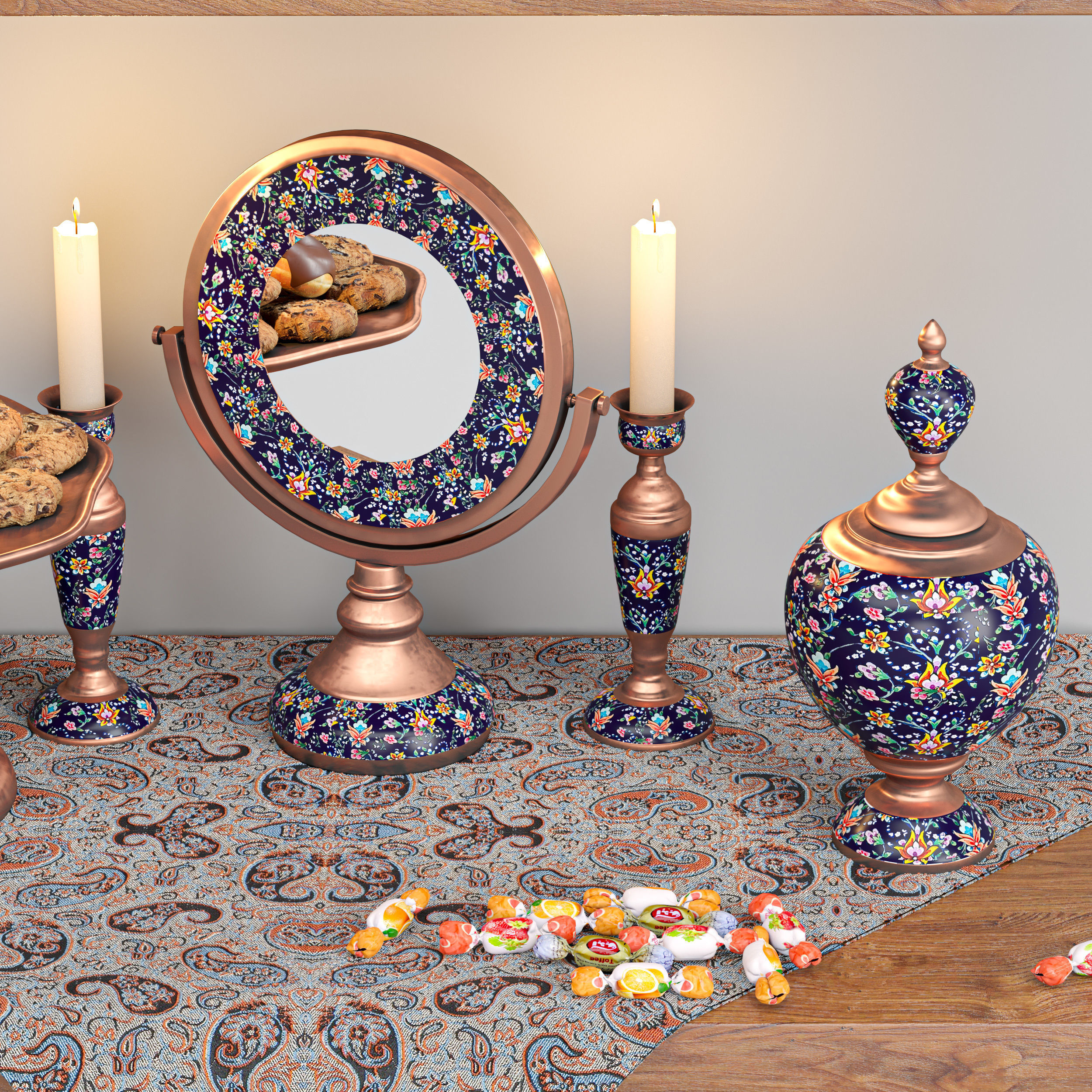 Enamel decoration set 3D model_3