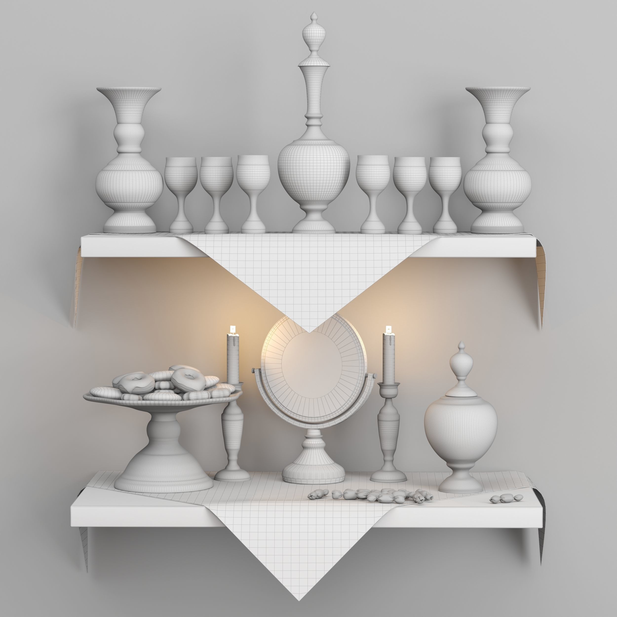 Enamel decoration set 3D model_4