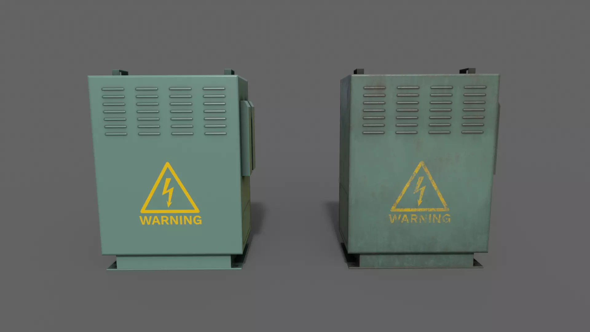 PBR Electric Box Green V3 Low-poly 3D model_0