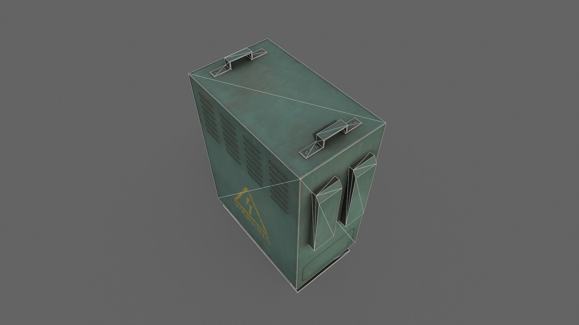 PBR Electric Box Green V3 Low-poly 3D model_17