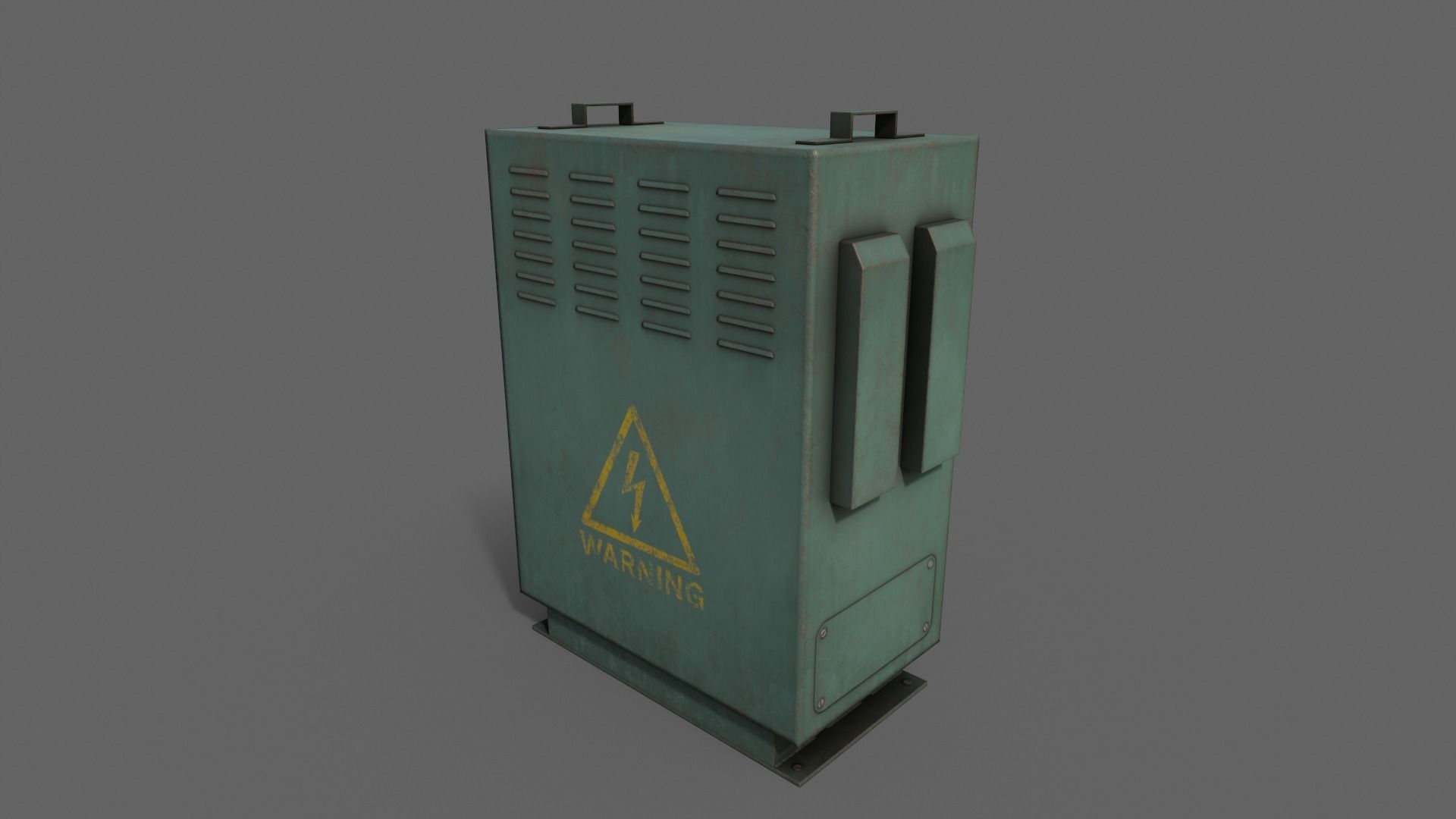 PBR Electric Box Green V3 Low-poly 3D model_9